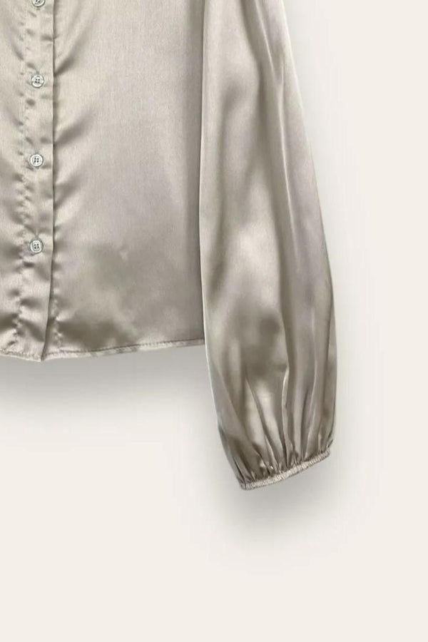 LOVEme Camicia in raso con elastico al polso