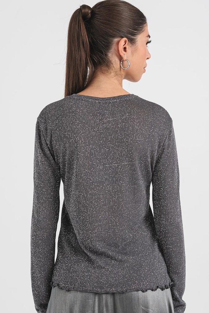 ONLY ONLISABEL L/S O-NECK GLITTER TOP JRS