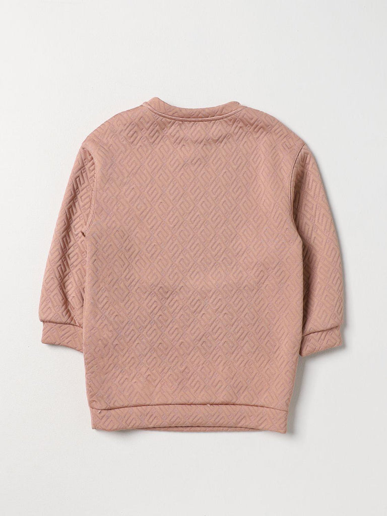 ELISABETTA FRANCHI La Mia Bambina ABITO IN FELPA EMBOSSED LOGO INCASTRO NERO