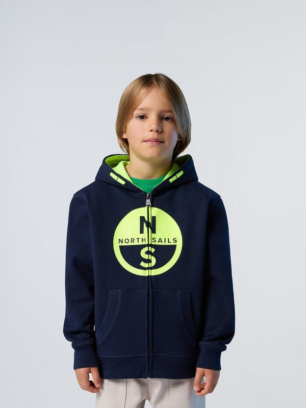 NORTH SAILS HOODED FULL ZIP SWEATHIRT W/GRAPHIC