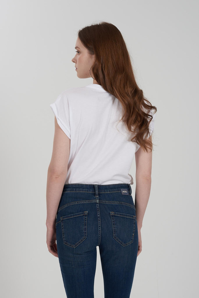 YES ZEE T-SHIRT DONNA MANICA PIPISTRELLO CON RISVOLTO
