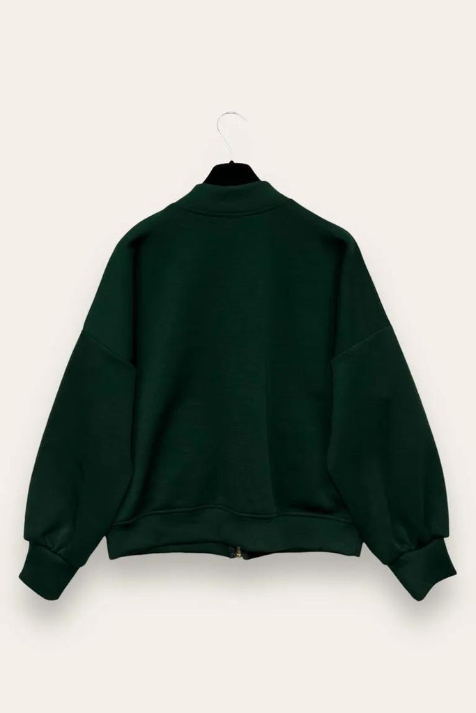 LOVEme Felpa bomber in scuba, zip e tasche