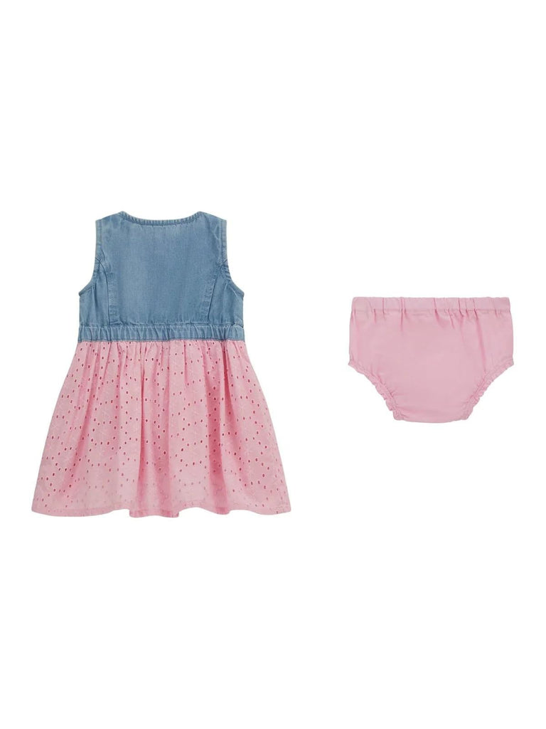 GUESS SET MIXED FABRIC DRESS+PANTIE