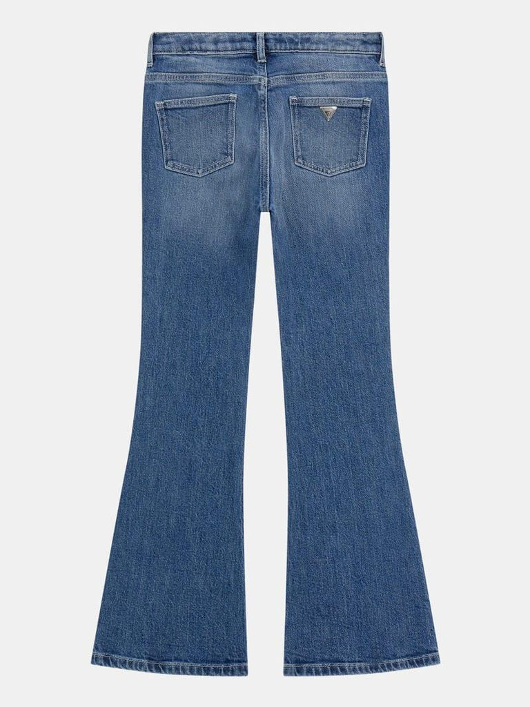 GUESS CMF DENIM FLARE PANTS W/RHINES