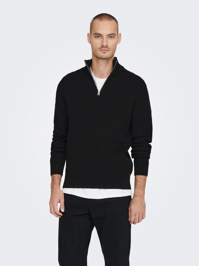 ONLY&SONS ONSPHIL REG 12 STRUC HALF ZIP KNIT NOOS