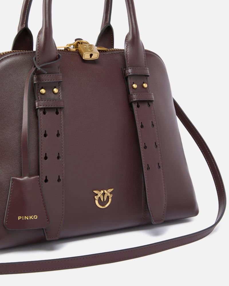 PINKO BOWLING BAG MEDIUM VITELLO MOR