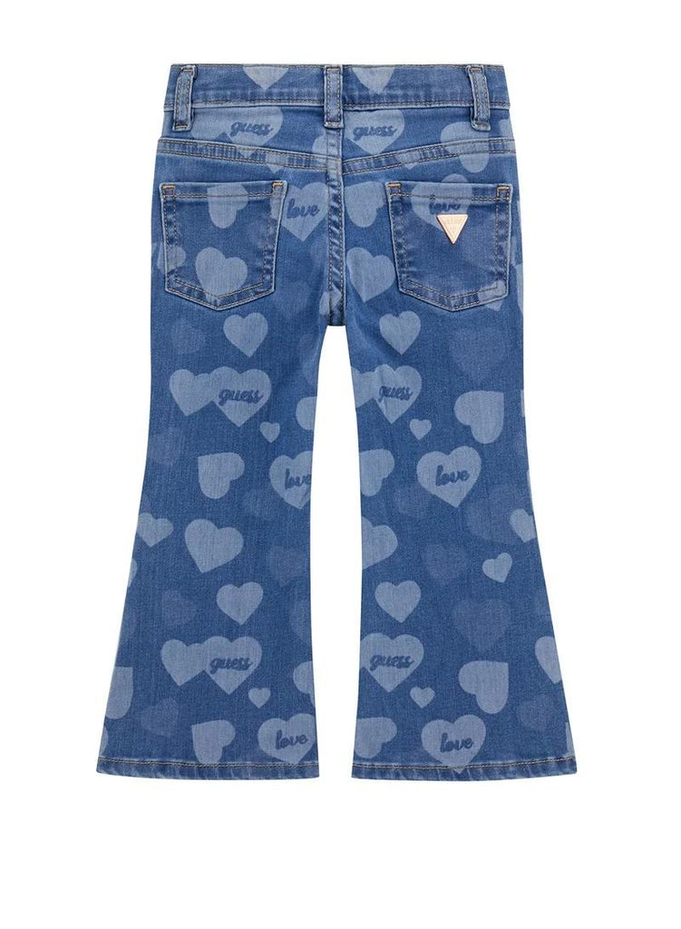 GUESS STR DENIM FLARE PANTS W/LASER