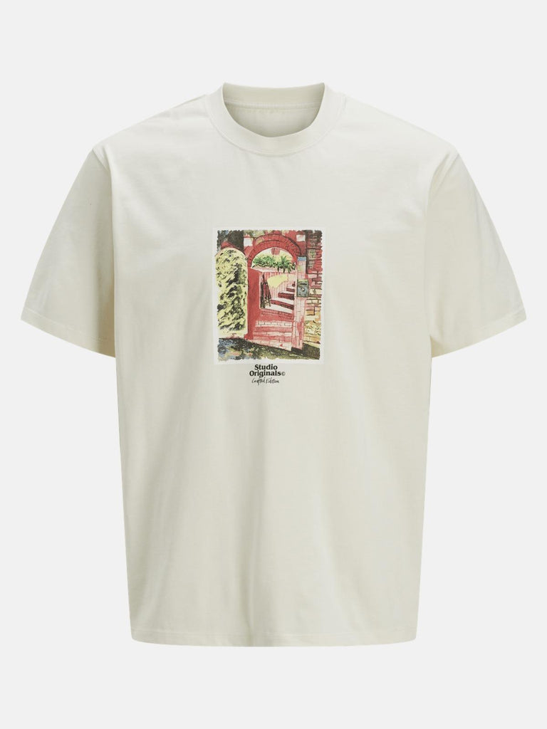 JACK AND JONES JORPAROS GRAPHIC FRONT TEE SS CREW