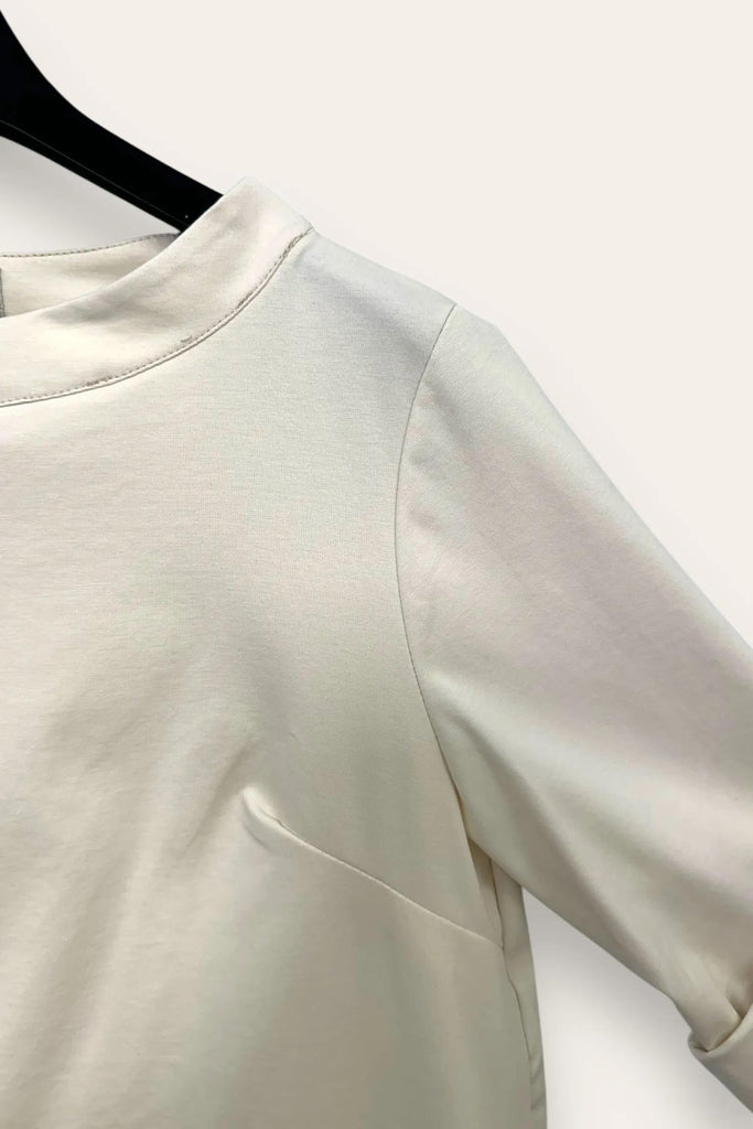 LOVEme Blusa girocollo punto milano, spacchi ai lati