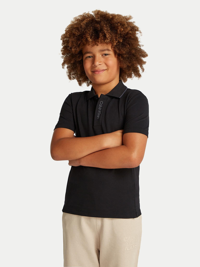 CALVIN KLEIN JEANS EMBRO. CK LOGO PIQUE POLO