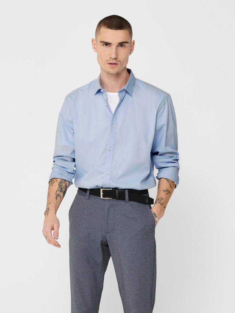 ONLY&SONS ONSSANE LIFE LS SOLID POPLIN SHIRT