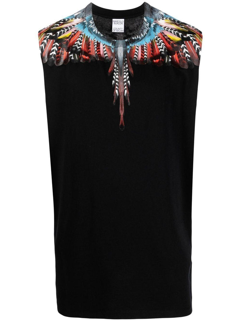 MARCELO BURLON COUNTY OF MILAN Tank top Grizzly Wings in jersey di cotone