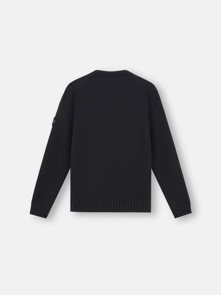 STONE ISLAND JUNIOR Maglione Girocollo In Cotone Bianco