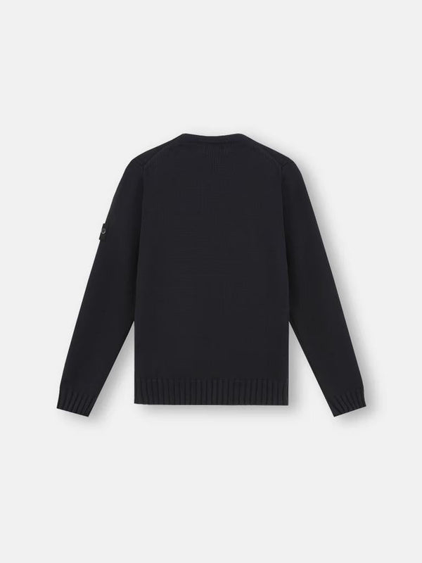 STONE ISLAND JUNIOR Maglione Girocollo In Cotone Bianco