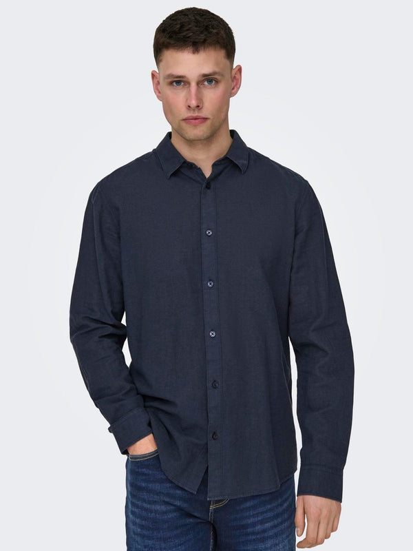 ONLY&SONS ONSCAIDEN LIFE LS SOLID LINEN SHIRT NOOS