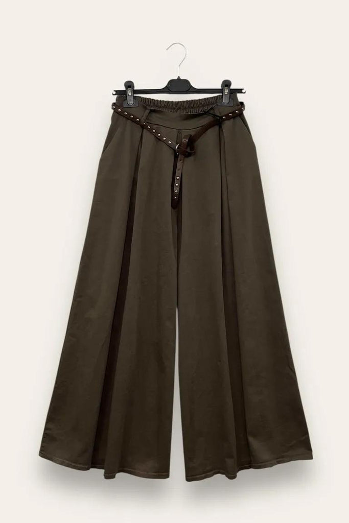 LOVEme Pantalone a pieghe, elastico retro vita