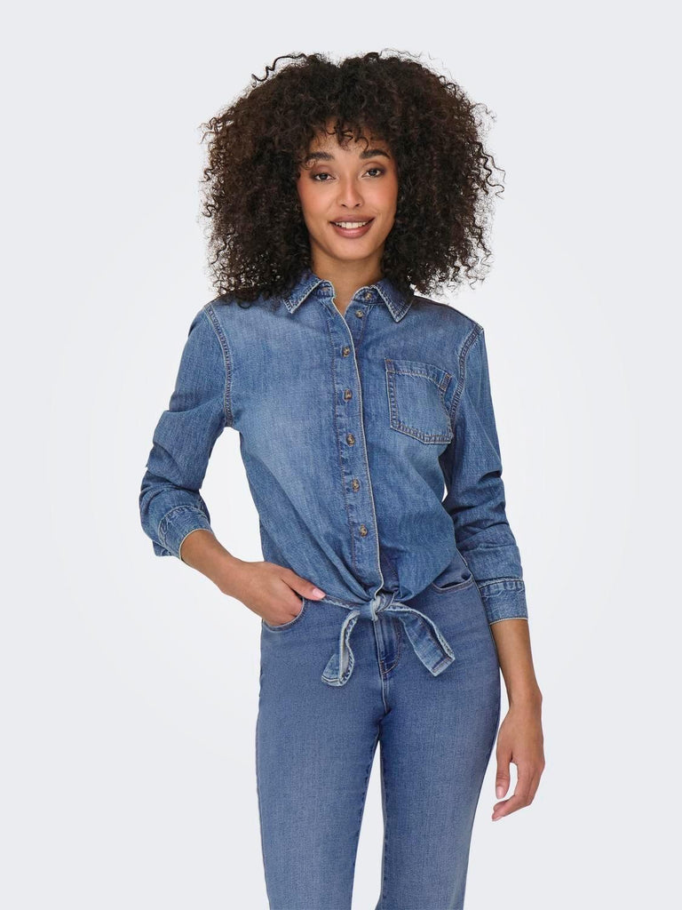 ONLY ONLSEVIGNY LECEY LS KNOT DNM SHIRT AKM