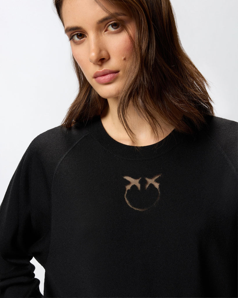 PINKO LANZAROTE MAGLIA LANA LOGO IN