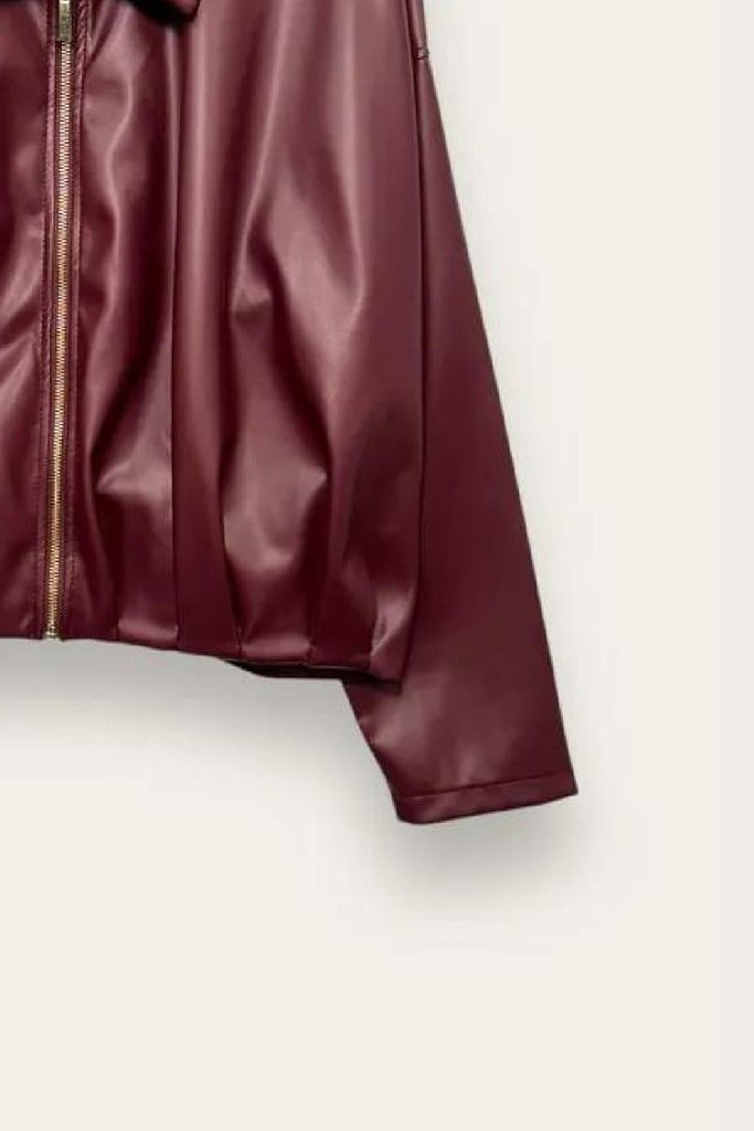 LOVEme Giacca in ecopelle morbida, con zip