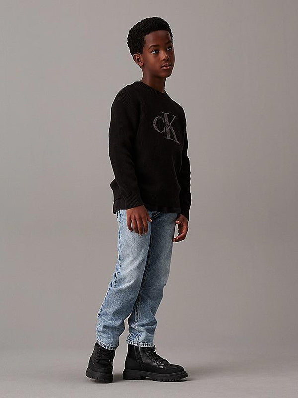 CALVIN KLEIN JEANS TOWELLING CK STITCH SWEATER