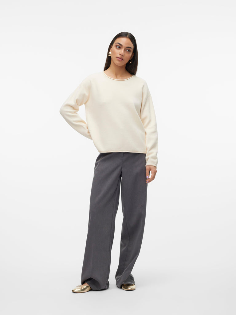 VERO MODA VMGOLD ROLL LS O-NECK PULLOVER GA