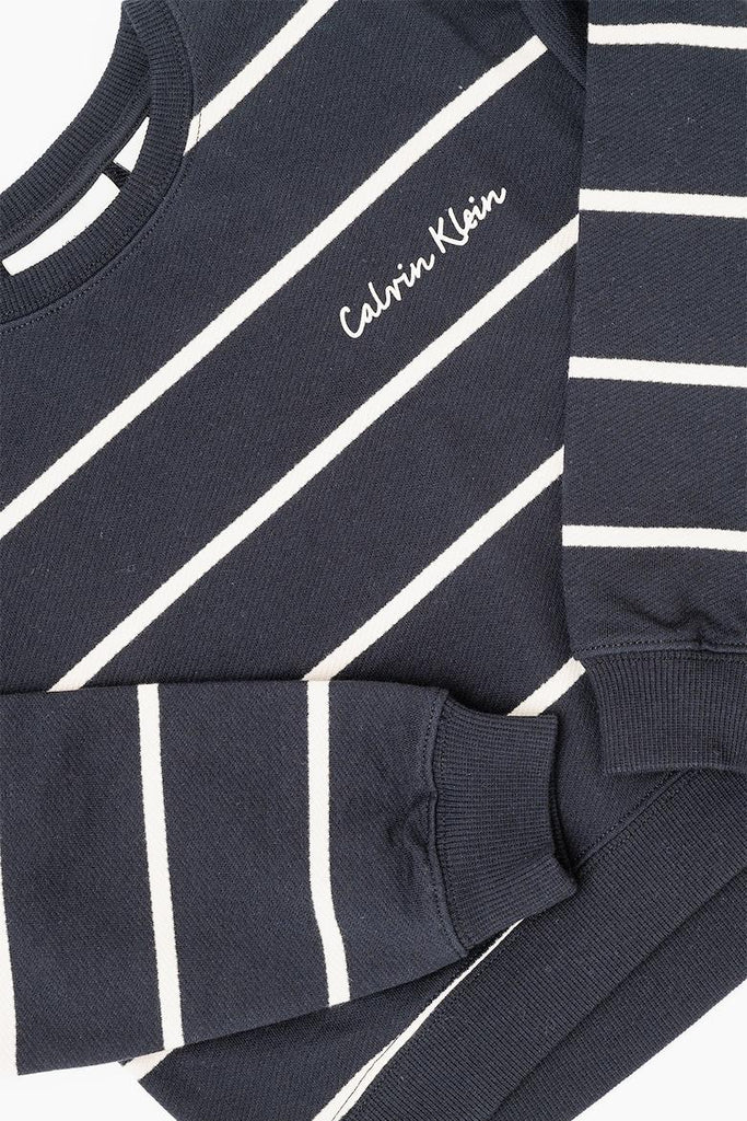 CALVIN KLEIN STRIPE BOXY CN SWEATSHIRT