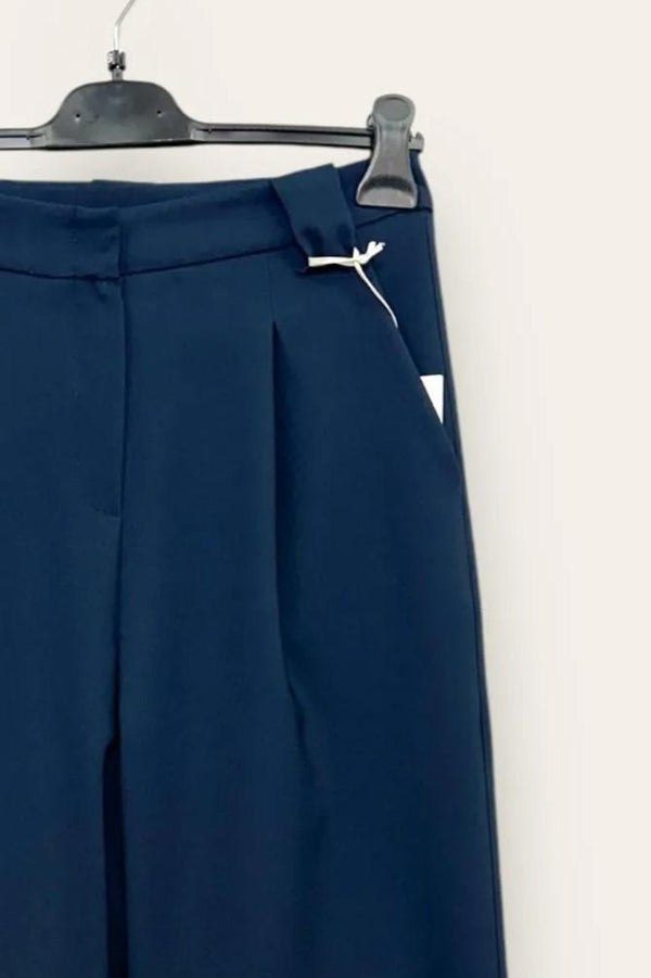 LOVEme Pantalone a palazzo con pinces, zip e gancetto