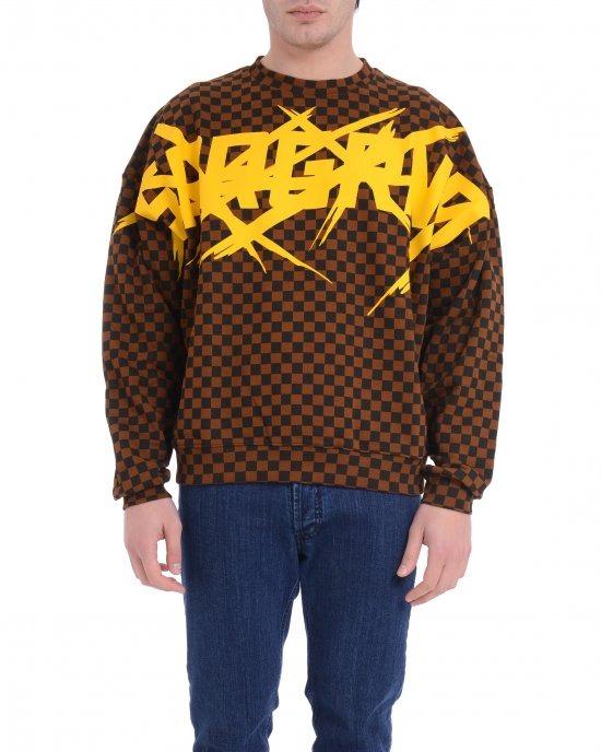 SPRAYGROUND CHECKERED COLOR SCRATCHCREWNECK