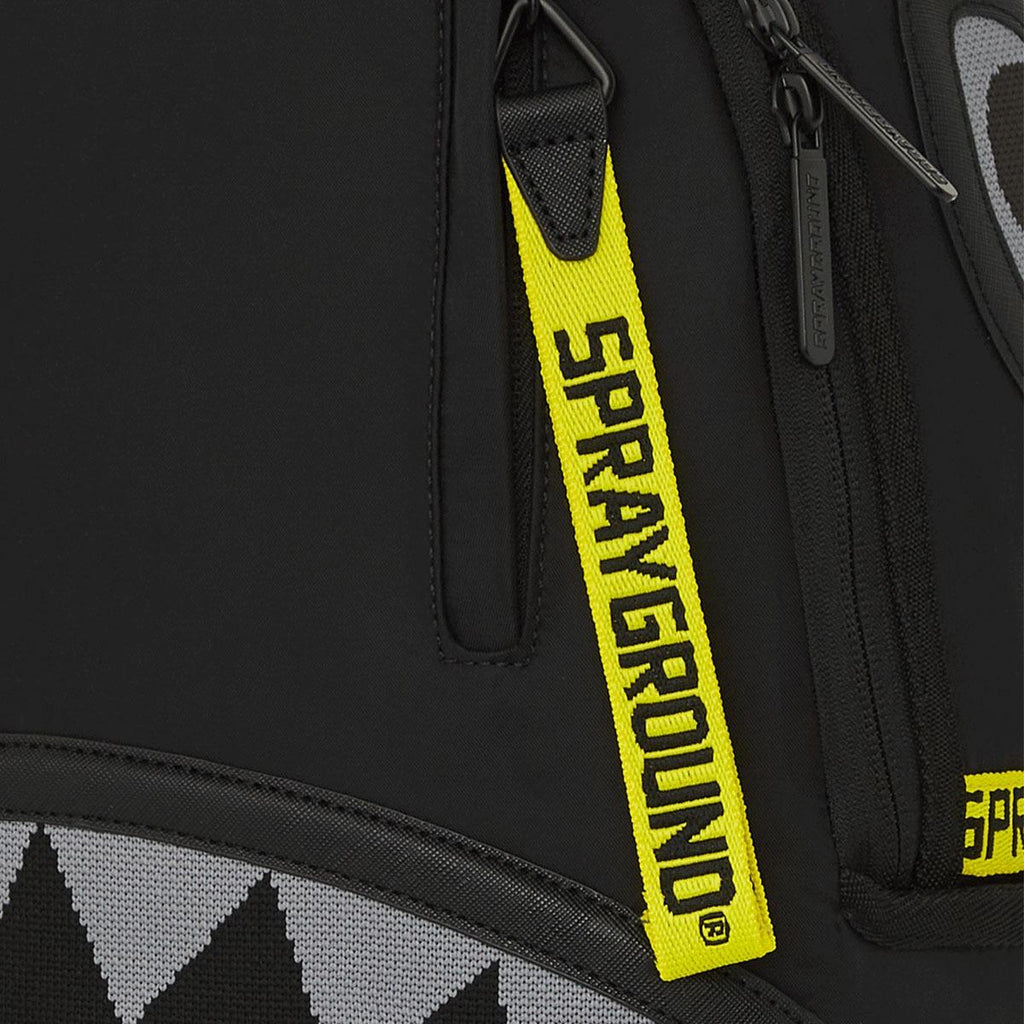 SPRAYGROUND SHARK CENTRAL YELLOW TAPE DLX SATIN BACKPACK