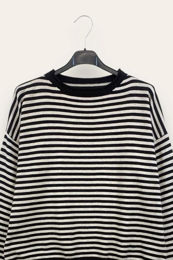 LOVEme Maglia girocollo a righe bicolore