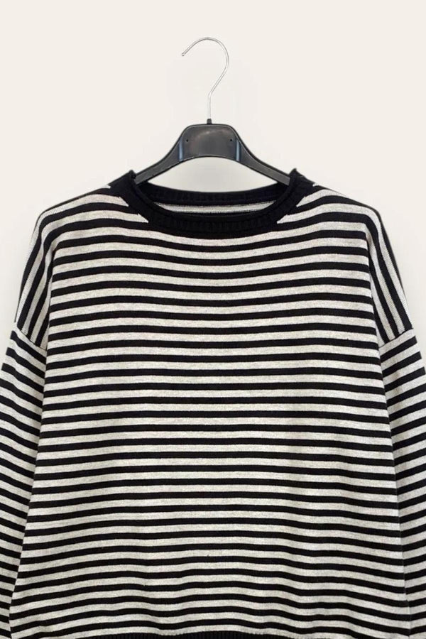 LOVEme Maglia girocollo a righe bicolore