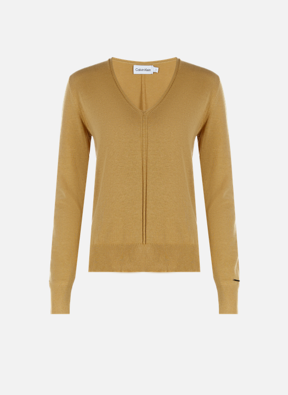 CALVIN KLEIN COTTON SILK V-NECK S