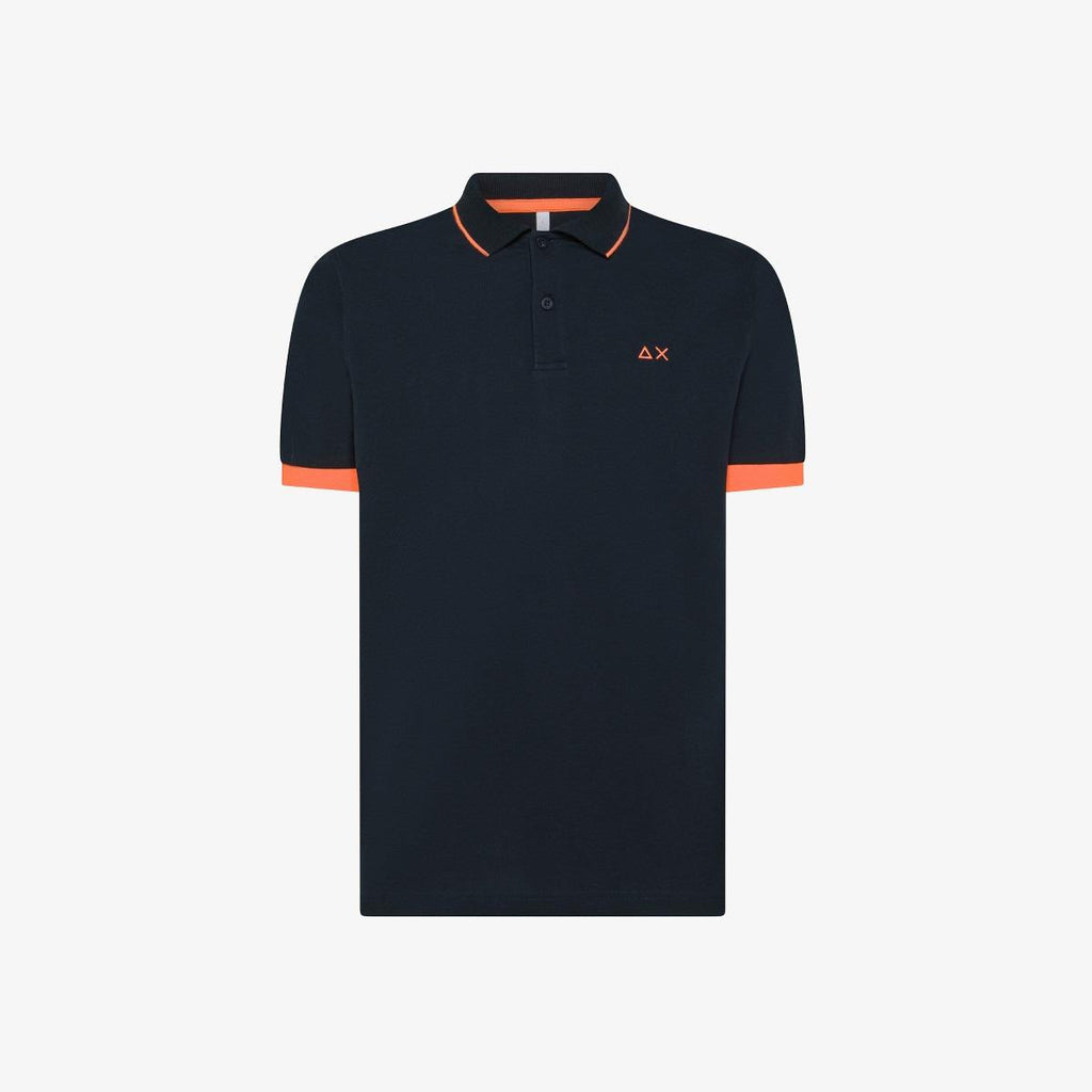 SUN68 POLO SMALL STRIPE FLUO S/S