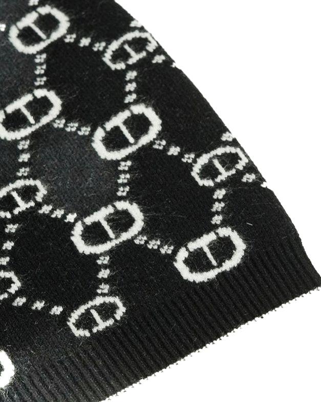 TWINSET CUFFIA IN MAGLIA LOGO OVAL T