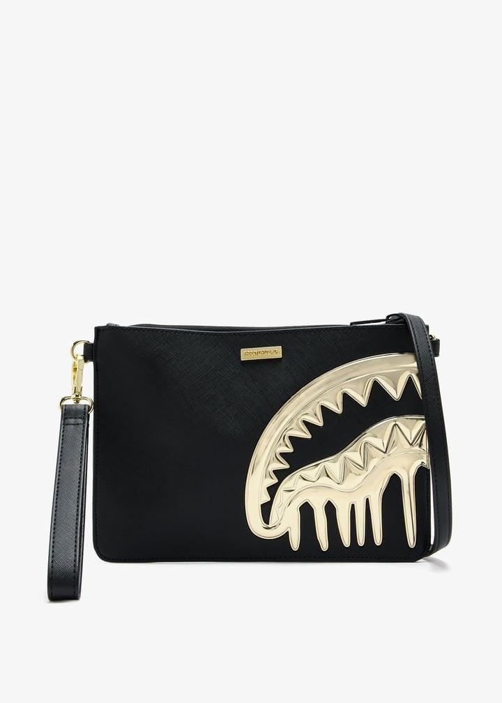 SPRAYGROUND GOLD AND DANGEROUS CROSSOVER CLUTCH