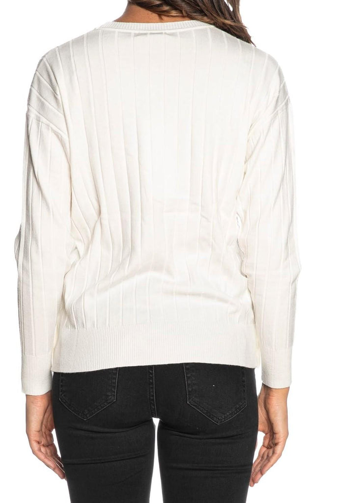 YES ZEE MAGLIA DONNA GIROCOLLO, SPACCHETTI LATERALI