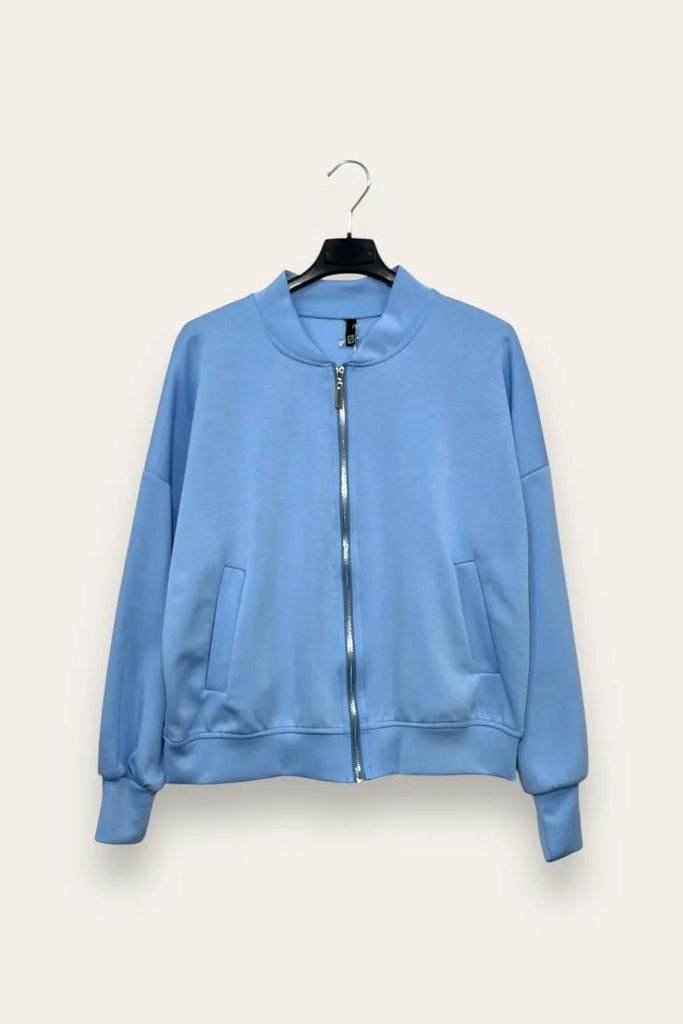 LOVEme Felpa bomber in scuba, zip e tasche