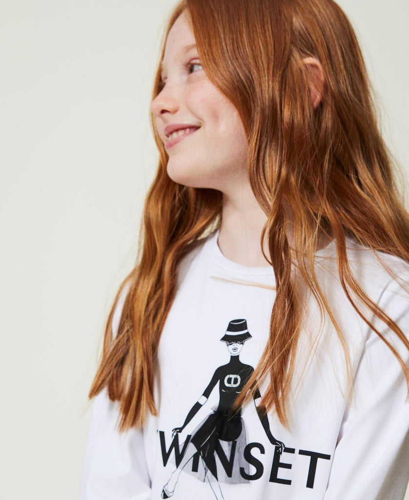 TWINSET T-SHIRT M/L STAMPA PRETTY DOLL
