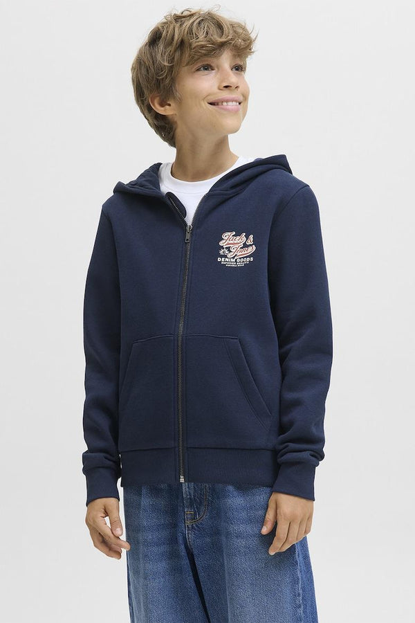 JACK JONES KIDS JJELOGO SWEAT ZIPHOOD 2COL NOOS JNR