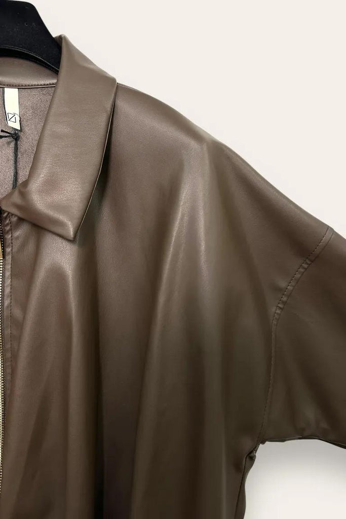 LOVEme Giacca in ecopelle morbida, con zip