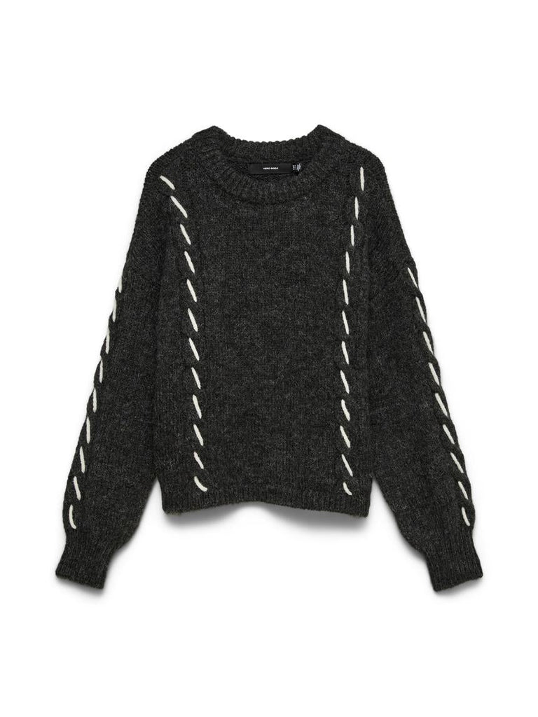 VERO MODA VMILINA LS O-NECK HANDSTITCH PULLOVER