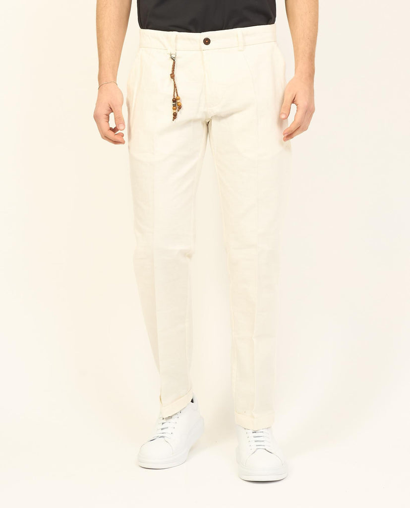 YES ZEE PANTALONE UOMO TIPO CHINOS CON PINCES