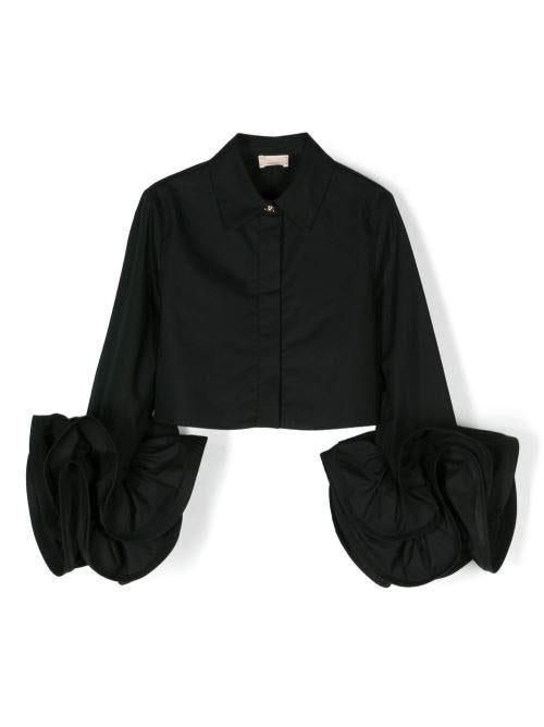 ELISABETTA FRANCHI La Mia Bambina CAMICIA CON MANICHE A VOLANT NERO