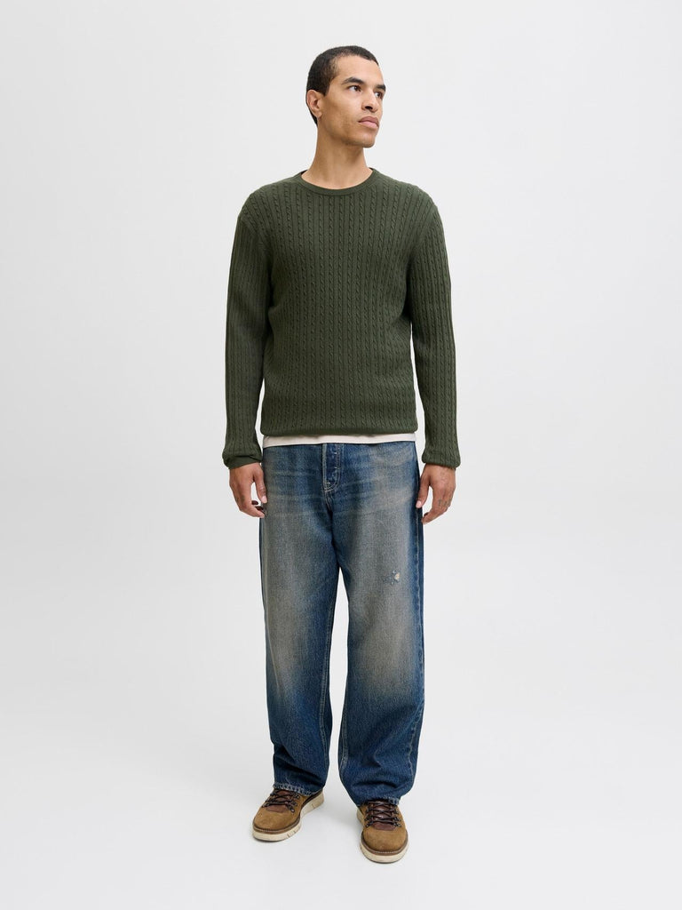 JACK AND JONES JJEEMIL KNIT CABLE CREW NECK NOOS