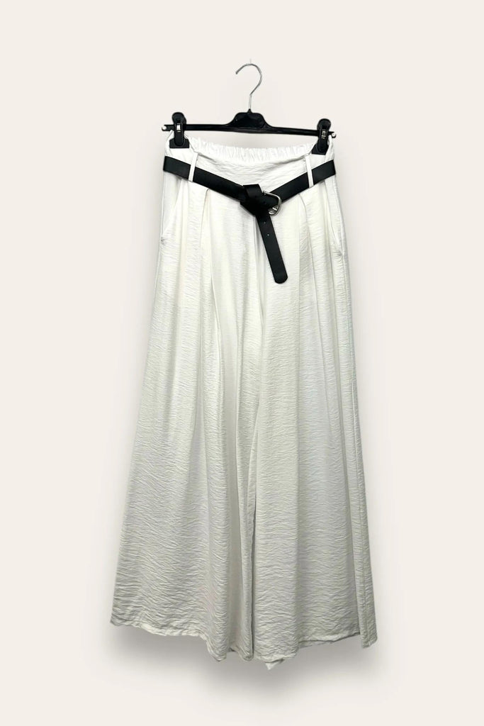 LOVEme Pantalone a gamba larga con pinces, in viscosa