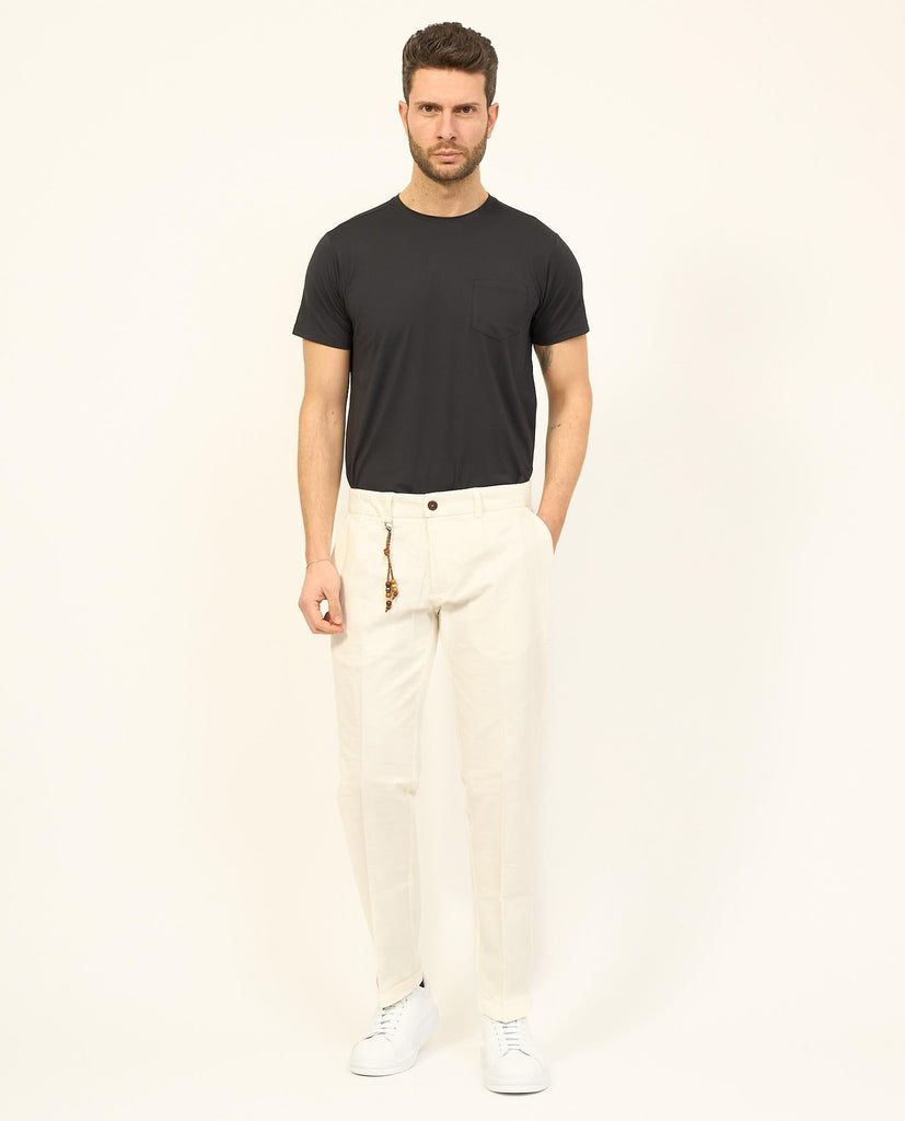 YES ZEE PANTALONE UOMO TIPO CHINOS CON PINCES