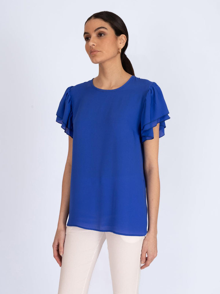 ARTIGLI BLUSA GIROCOLLO CON MANICHE VOLANT