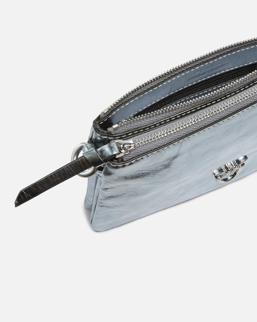 PINKO DOUBLE MINI USED METALLIC LEAT