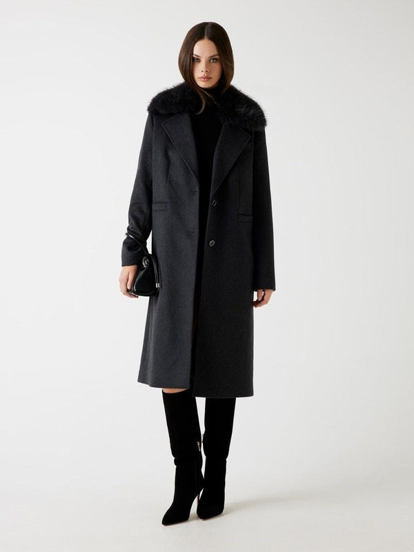 GUESS KAROLE FUR COLLAR COAT