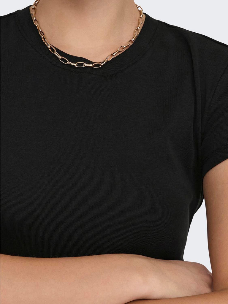 ONLY ONLELINA S/S O-NECK SHORT TOP JRS NOOS
